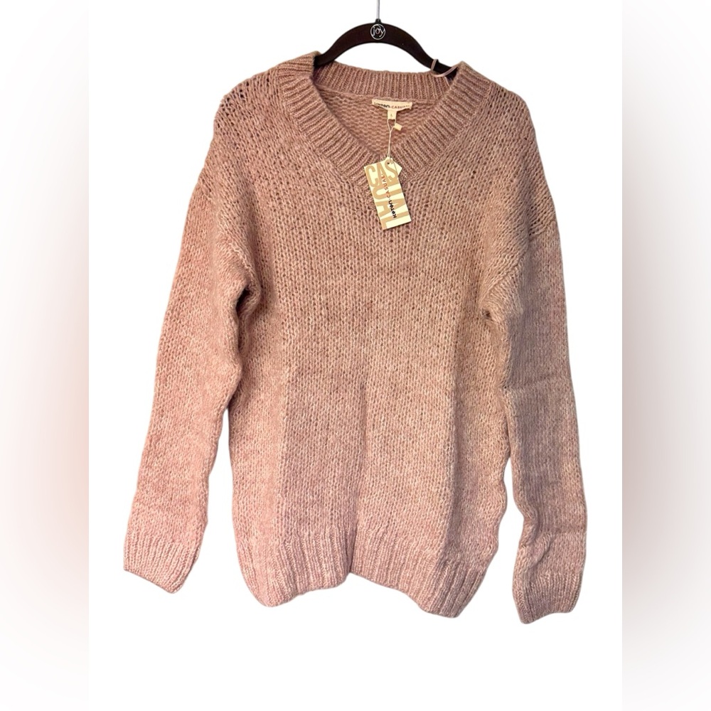 Koton Casual Blush Pink Chunky Knit V-Neck Sweater Women’s Large